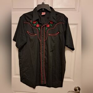 Vintage Black Western-wear Snap Front Shirt